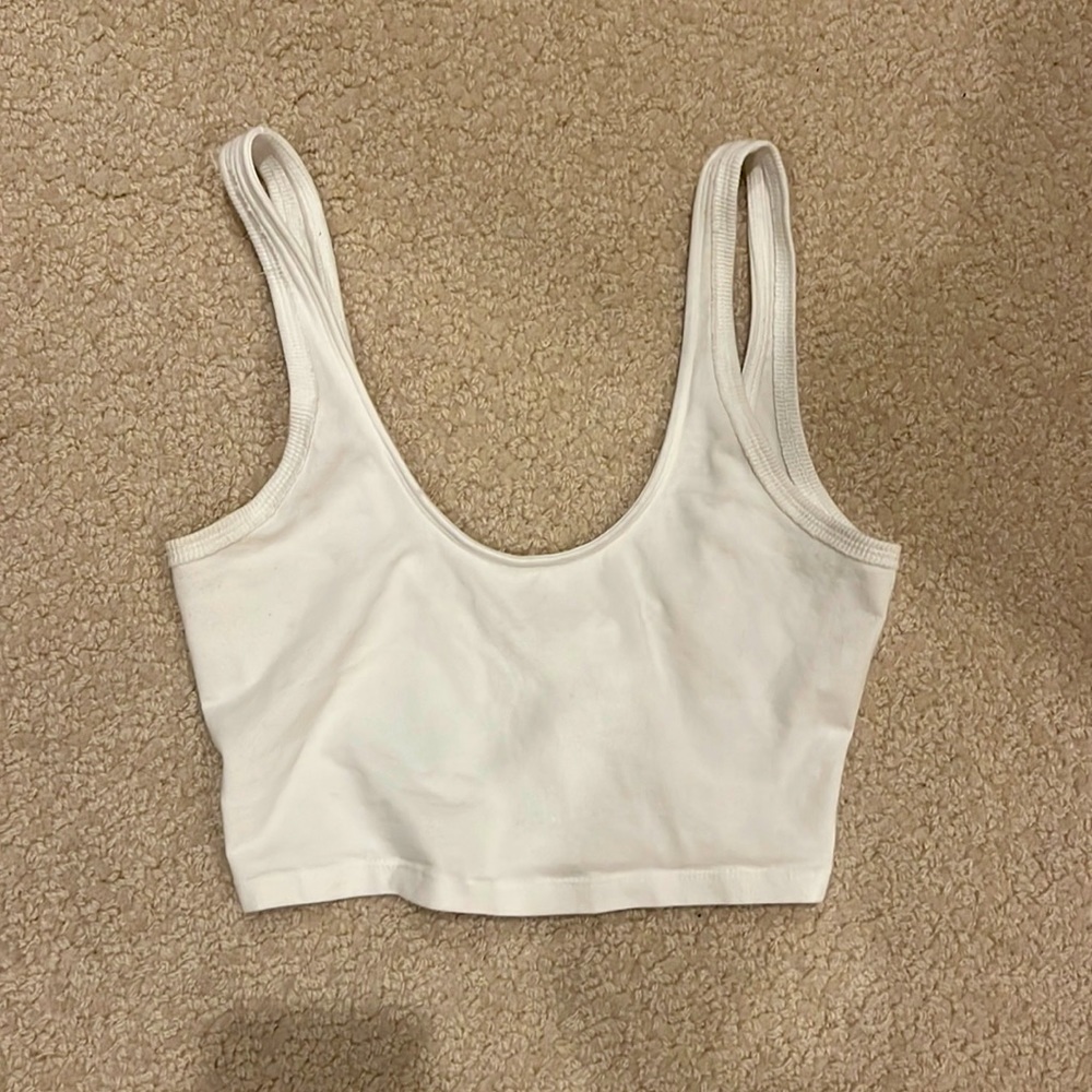 Free People x FP Movement Cropped White Athletic Tank